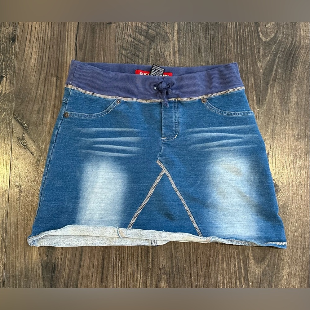Girl's GUESS JEANS Elastic Waist Pull-On Stretchy Mini Skirt, Size: M 10/12